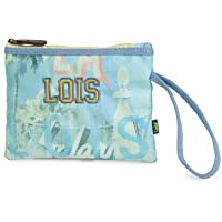  - Lois - Neceser de Playa con Asa de Mano. Bolso Bandolera. Lona Estampada. Cierre Cremallera. Ideal para Playa Verano Moda y Diseño. 09606- Color Azul